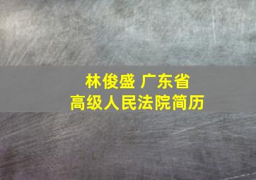 林俊盛 广东省高级人民法院简历